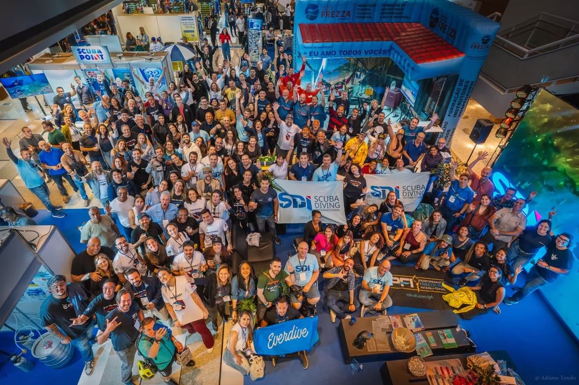 Detalhe de estande do Scuba Diving Show